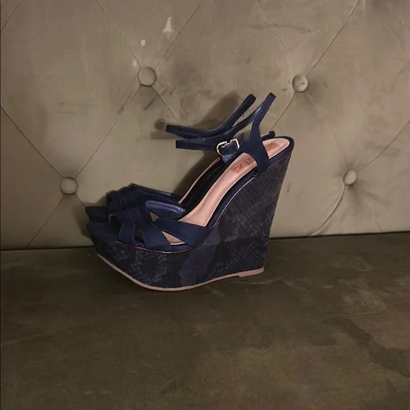 SCHUTZ Blue High-Heeled Sandals with Ankle Strap - Picture 4 of 5